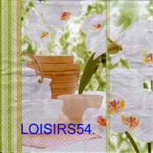 Serviette papier Asie et fleurs blanches